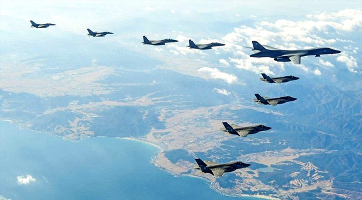 উত্তর কোরিয়ার ক্ষেপণাস্ত্র উৎক্ষেপণের পর জাপান- যুক্তরাষ্ট্র মহড়া