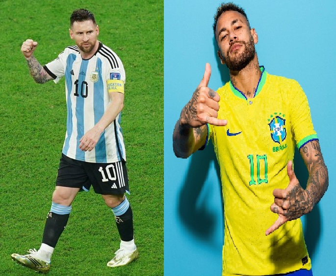আর্জেন্টিনা ও ব্রাজিল আজ কোয়ার্টারে জিতলে সেমিতে মেসি ও নেইমারের স্বপ্নের লড়াই হবে