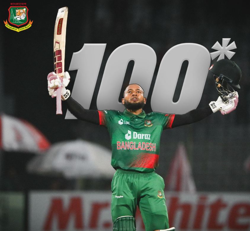 মুশফিকের রেকর্ড সেঞ্চুরি, বাংলাদেশের রেকর্ড রানের পর দ্বিতীয় ওয়ানডে বৃষ্টিতে পরিত্যক্ত