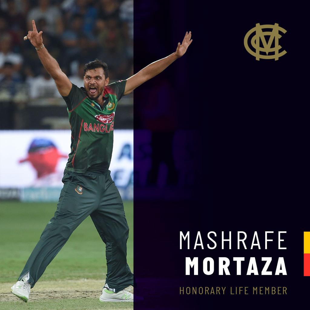 প্রথম বাংলাদেশি ক্রিকেটার হিসেবে এমসিসির আজীবন সদস্য মাশরাফি